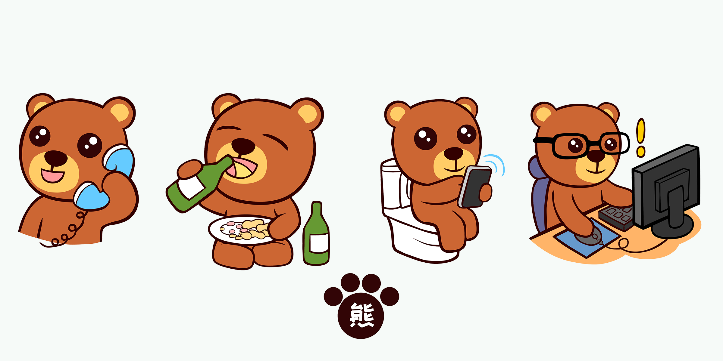 悦言憨憨熊卡通形象